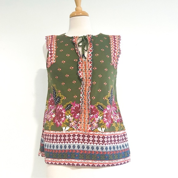 Anthropologie Sigrid Embroidered Tank Size Medium - Picture 6 of 15